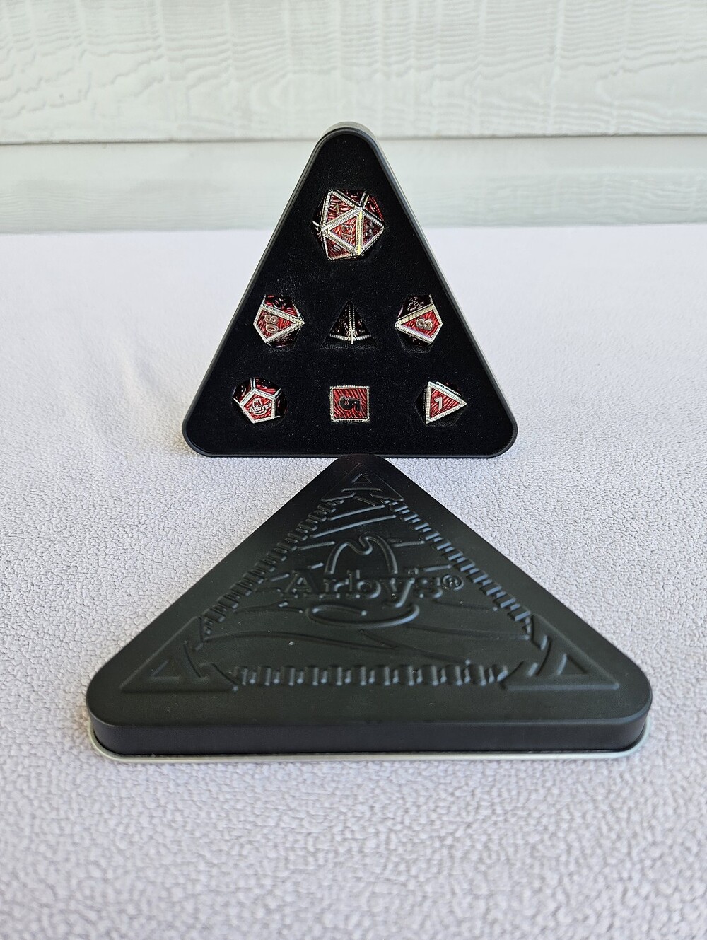 Arby's Metal Dice Set Norse Foundry Dungeons and Dragons D&D DND 2025 Red